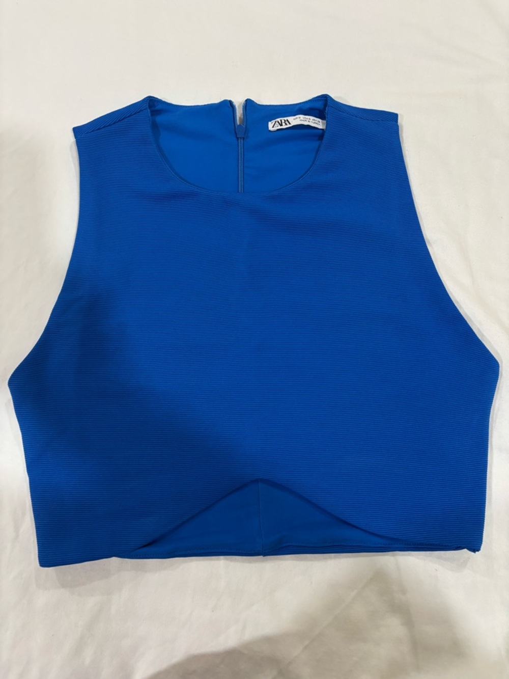 ZARA Cobalt Blue Sleeveless Crop Top